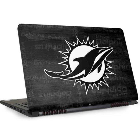 NFL Miami Dolphins Black & White Dell Inspiron Skin